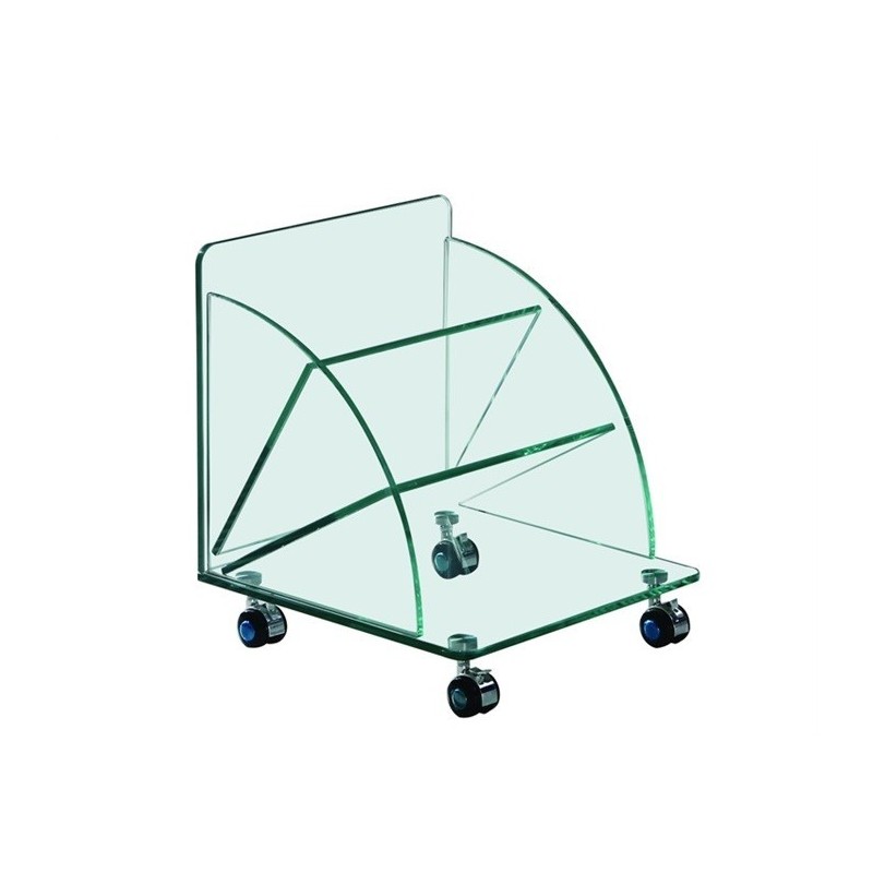 mesa baja cristal con ruedas coimbra