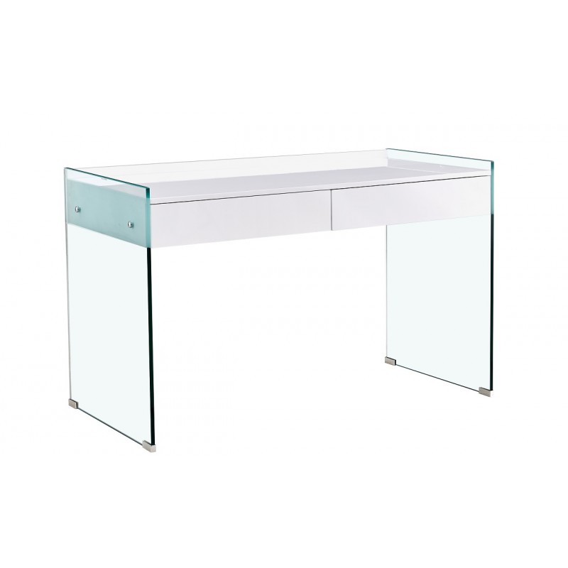 mesa de cristal con cajones 120x60 cms