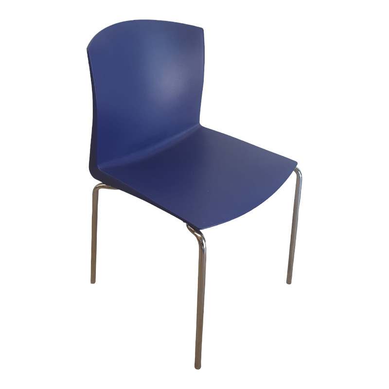 silla de pvc apilable azul