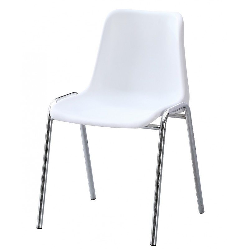 silla fija apilable carcasa blanca