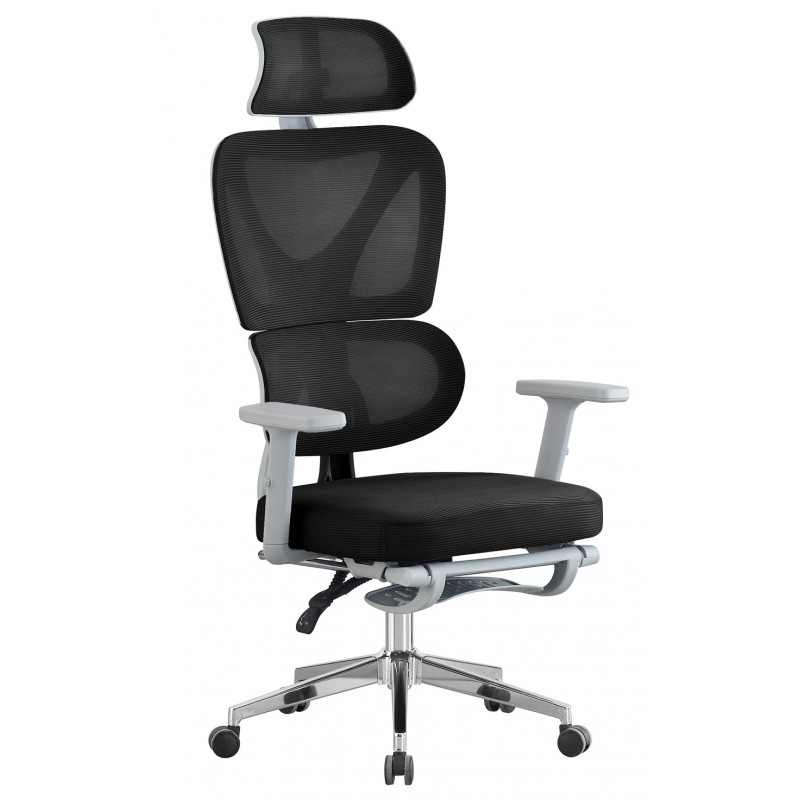 Sillón de oficina con ruedas DURBUY. Negro y gris 1 sillon durbuy negro gris
