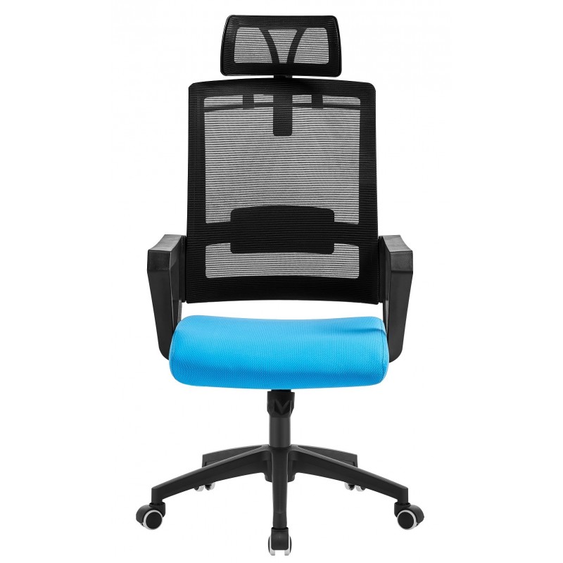 Sillón de oficina ASTON. Color negro y azul 2 aston azul sillon
