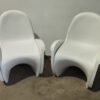 Conjunto de 2 sillones blancos de madera y PVC