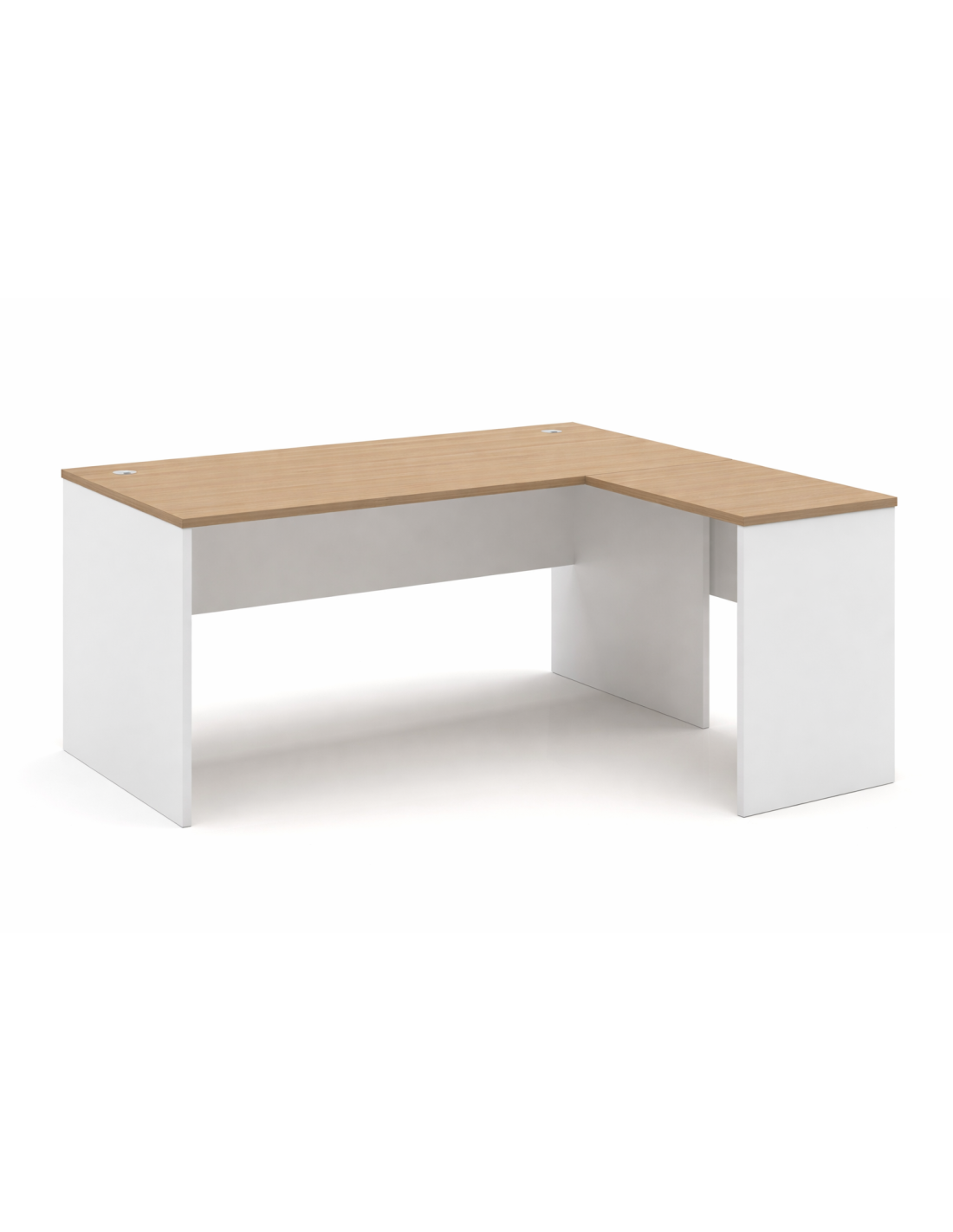 Mesa de oficina VOLPI. Blanco y roble. 140x80. Opción de ala 4 volpi ala